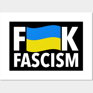 F Fascism - Censored with Ukrainian Flag Posters and Art